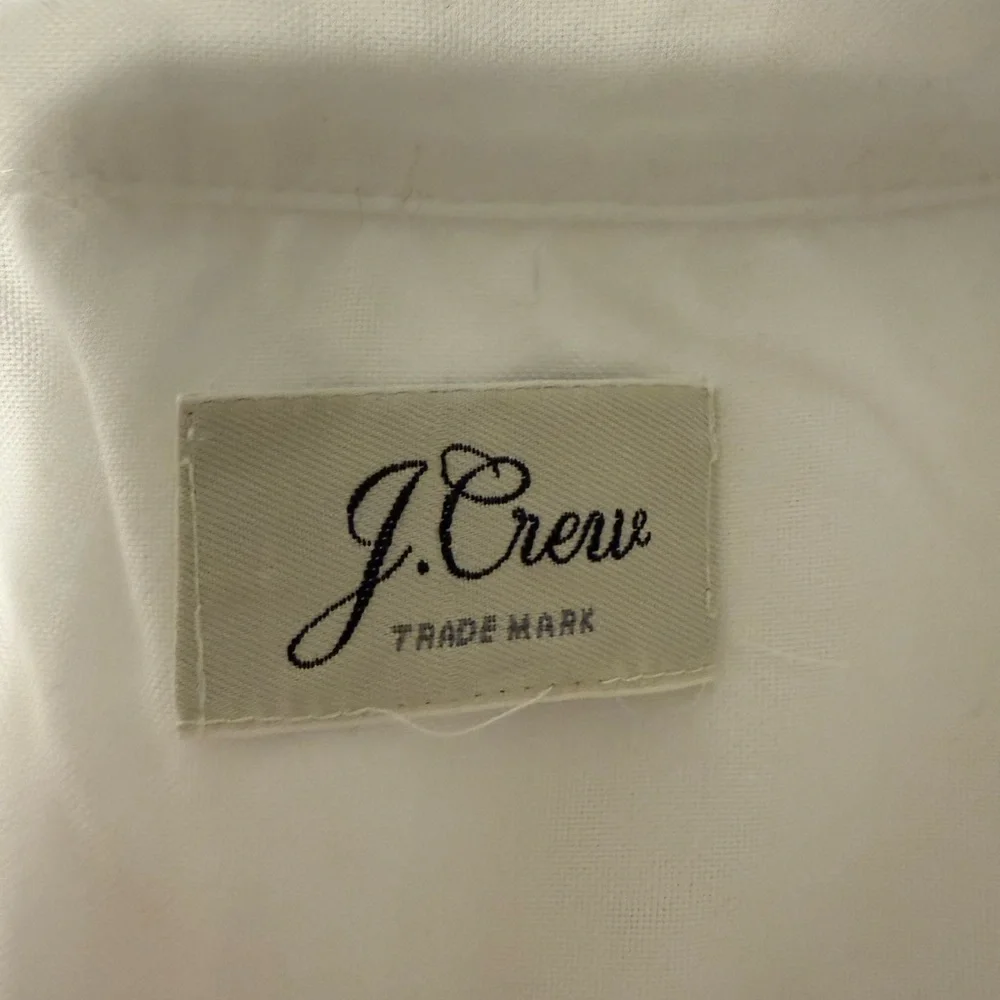 J. Crew women's size small white collared button down elbow length sleeves top